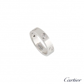 Cartier 18k White Gold Half Diamond Love Ring Size 60 B4032560